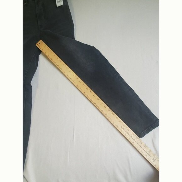 Free People Zuri Mom Jean Sz 24 Dusty Roads Black Button Fly Distressed Rip Knee - Picture 5 of 13